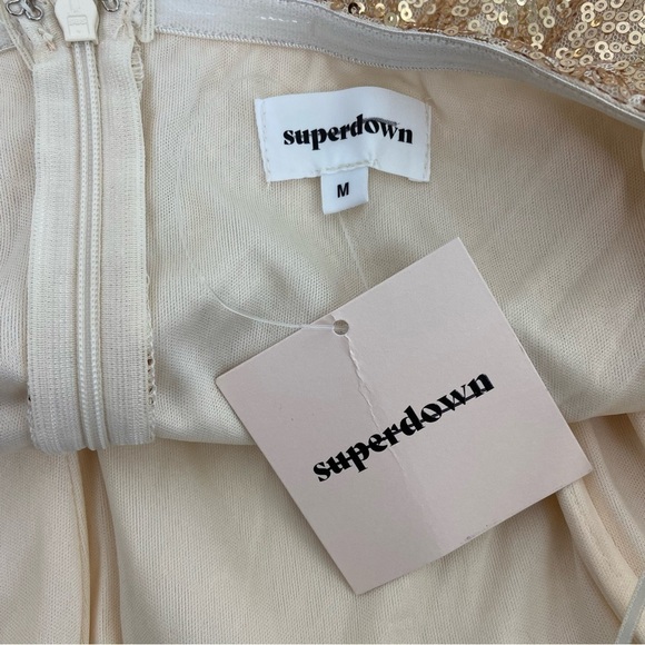 Superdown Stevie Sweetheart Mini Dress in Gold Sequin - Picture 6 of 7